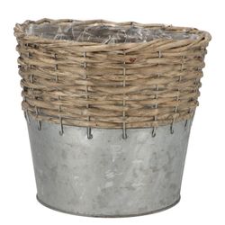 Korb Weide/Zink grau D20cm H18cm