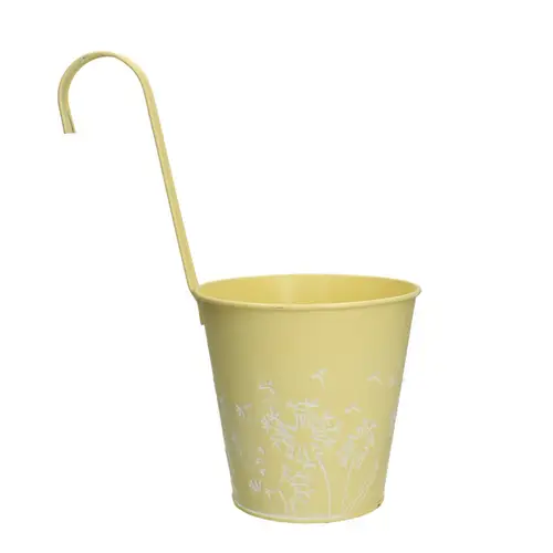Zink Hängetopf Celo gelb D14cm H29cm
