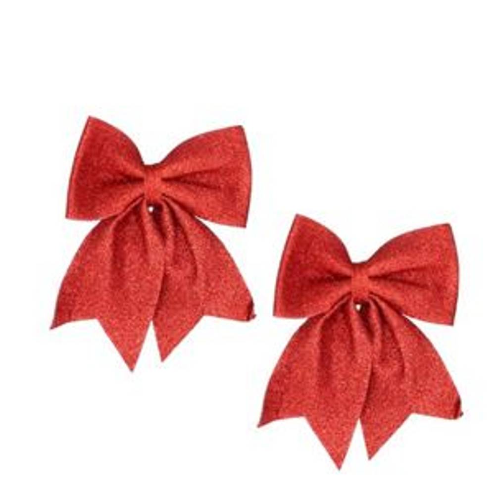 Schleife Cozy Shine rot 12x13cm x2