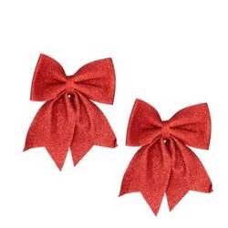 Schleife Cozy Shine rot 12x13cm x2