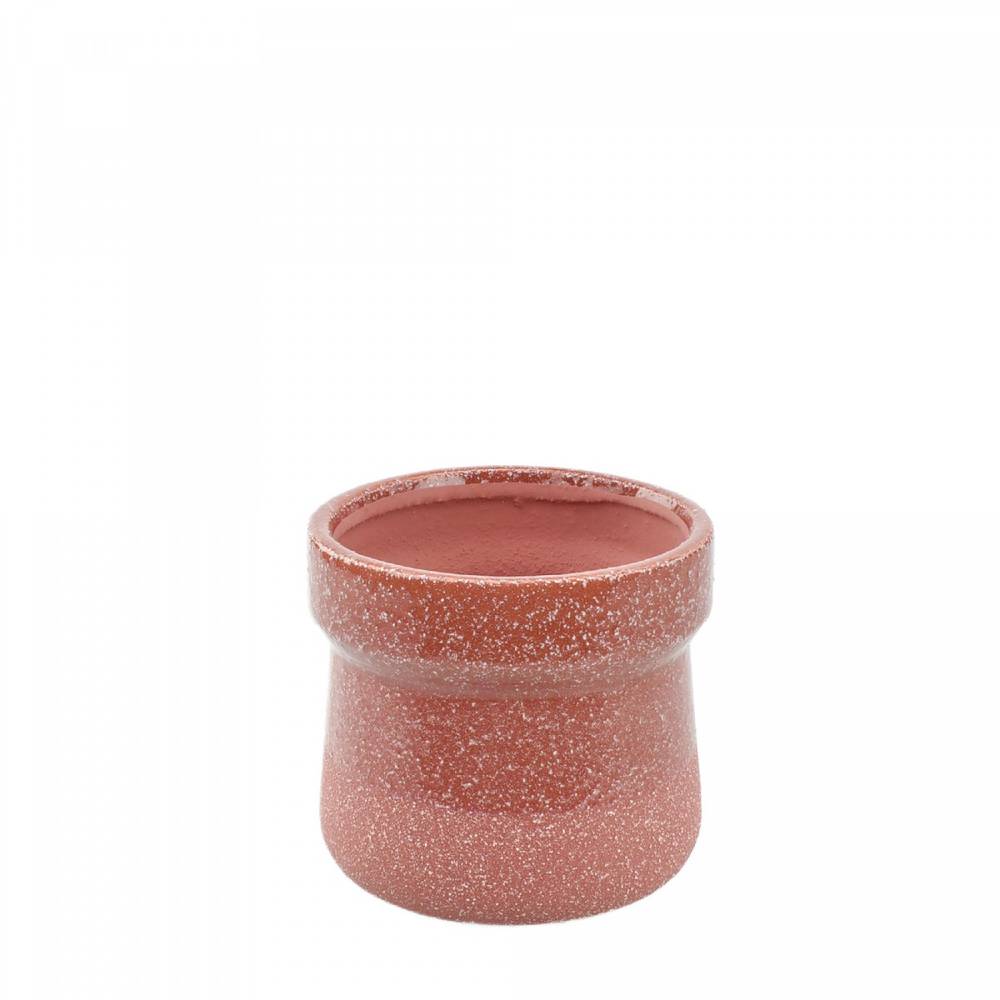 Keramik Übertopf Speckled rot D10.5cm H12cm