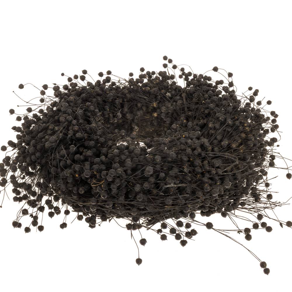 Kranz Flachs schwarz D30cm