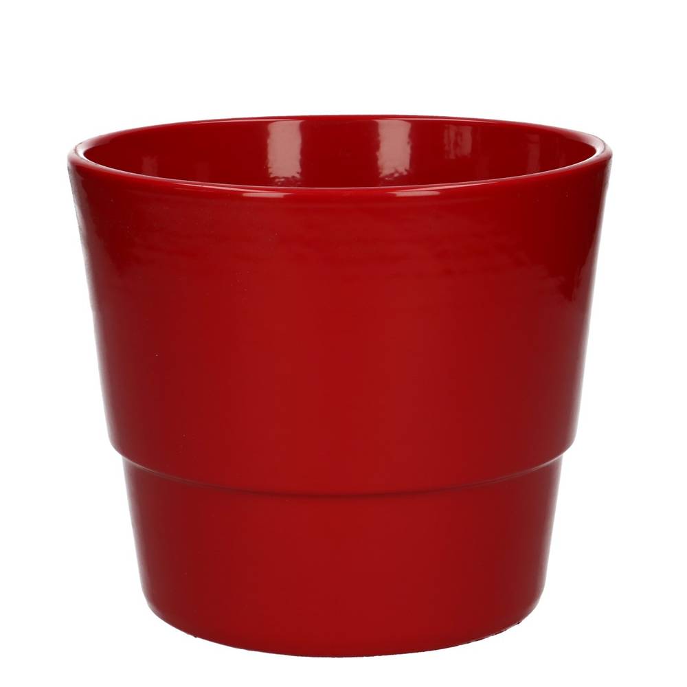 Keramik Übertopf Basic rot D16cm H13.5cm