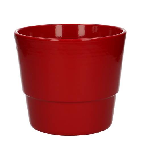 Keramik Übertopf Basic rot D16cm H13.5cm