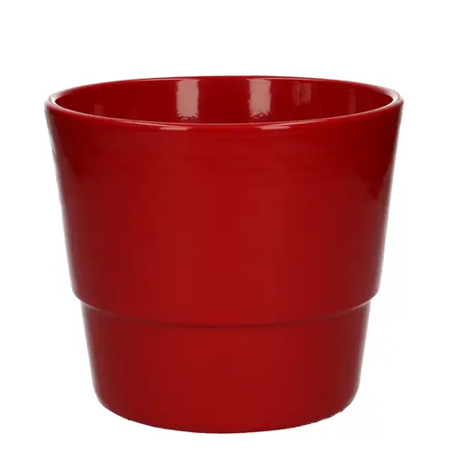 Keramik Übertopf Basic rot D16cm H13.5cm