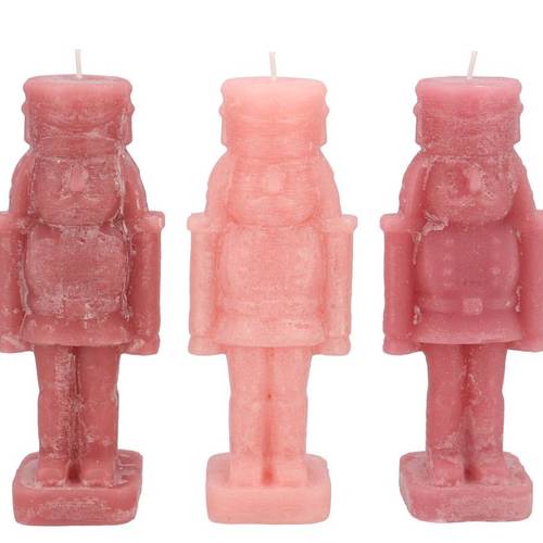 Kerze Nussknacker mix rosa 07x07x20cm