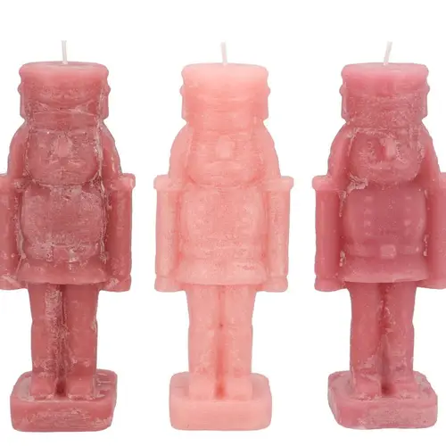 Kerze Nussknacker mix rosa 07x07x20cm