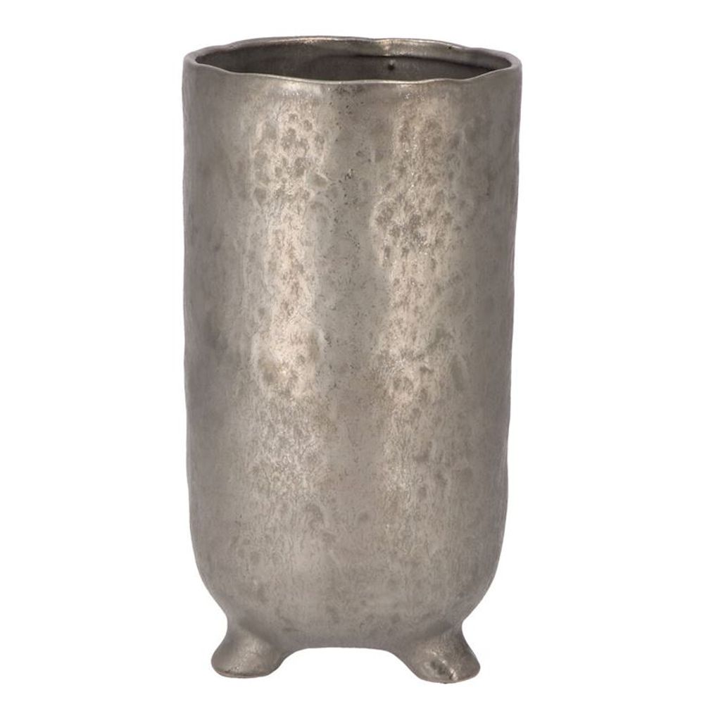 Keramik Übertopf St.Tropez silber D13cm H25cm
