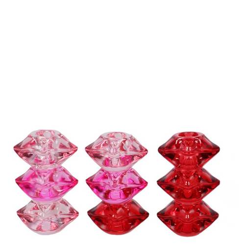 Kerzenständer Kiss Double mix rosa 08x05x12cm