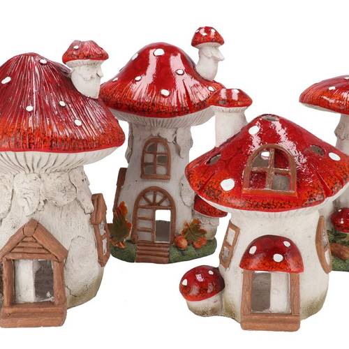 Deko Pilz/Haus Wonderland mix  28x25x38cm