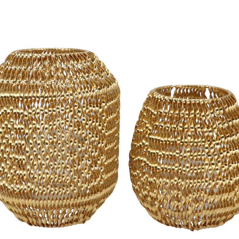 Metall Laterne Cruz gold 2/Set 11x18x25 cm