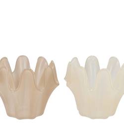 Glas Teelicht Jazz mix creme D16cm H13cm