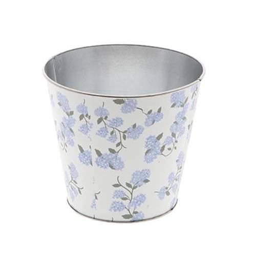 Zink Übertopf Flower blau D14.5cm H13cm