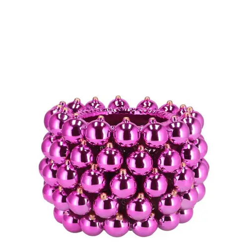 Weihnachtskugel Topf fuchsia 17x17x12cm