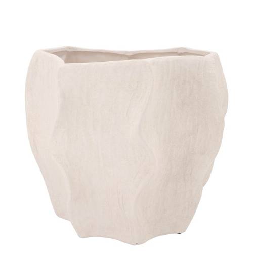 Keramik Übertopf Lisboa Wave weiss 23x23x20cm