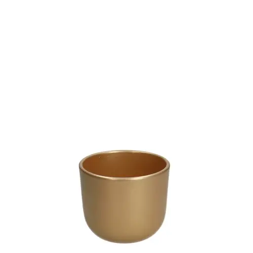 Keramik Übertopf Davina gold D10cm H08.5cm