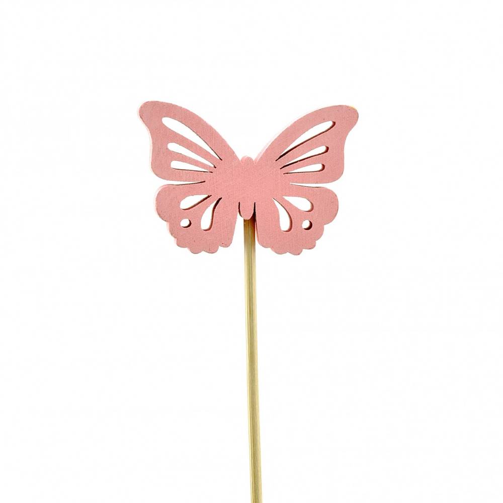 Schmetterling auf Stab rosa H20cm 6cm