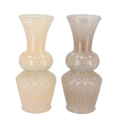 Glas Vase Lyn mix creme D12cm H27cm