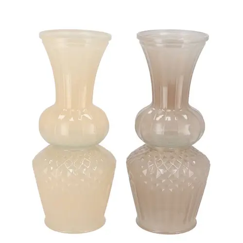 Glas Vase Lyn mix creme D12cm H27cm