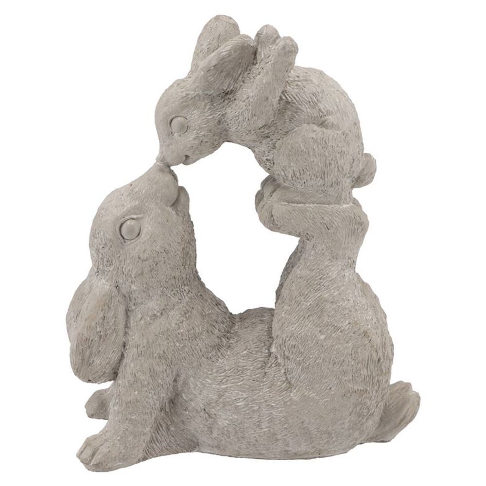 Kaninchen Stein küssend 21x12x25cm