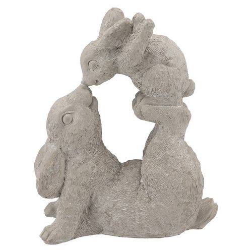 Kaninchen Stein küssend 21x12x25cm