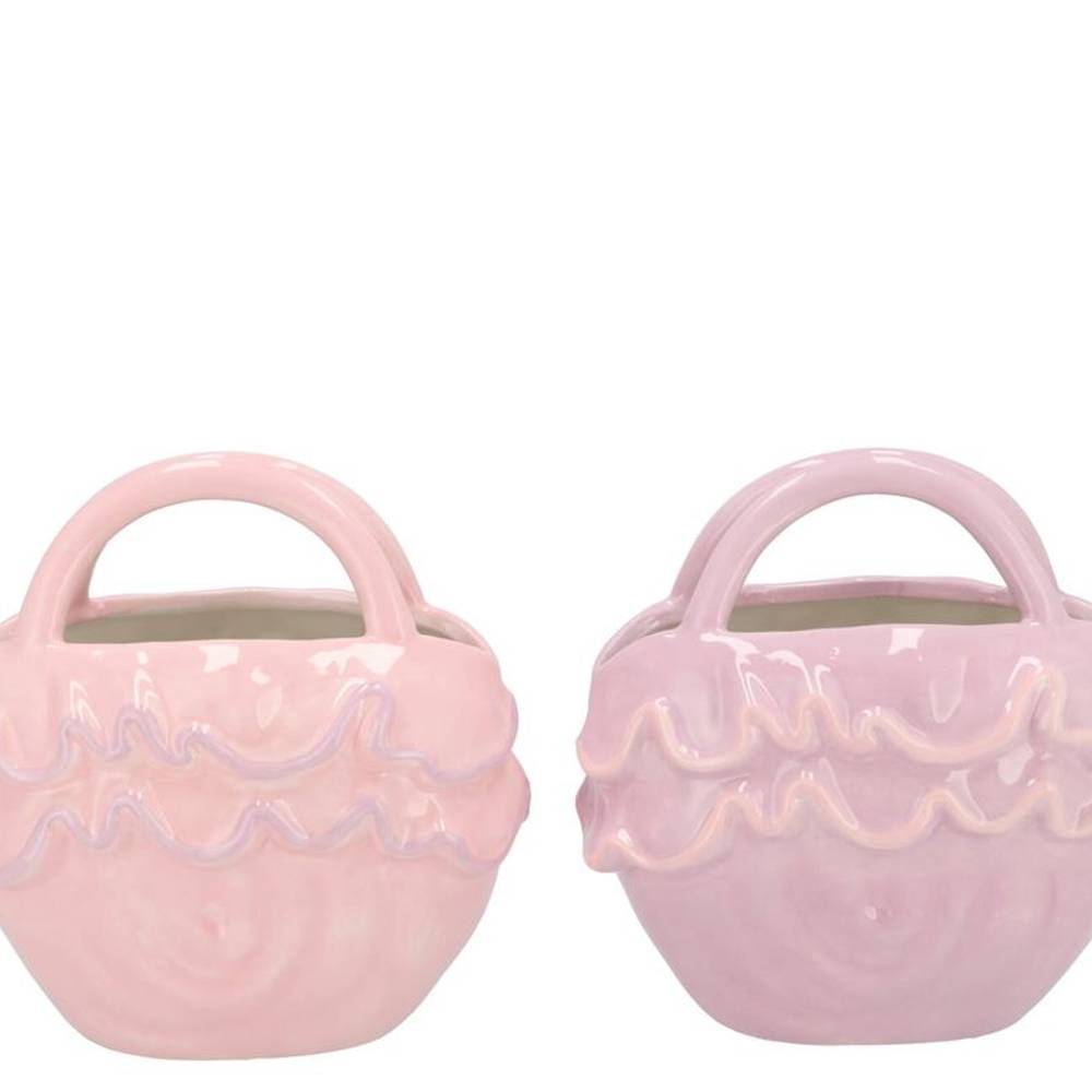 Keramik Vase Yfke rosa mix 20x13x20nm