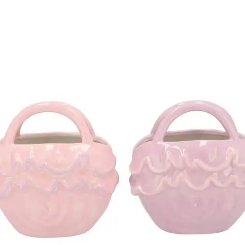 Keramik Vase Yfke rosa mix 20x13x20nm