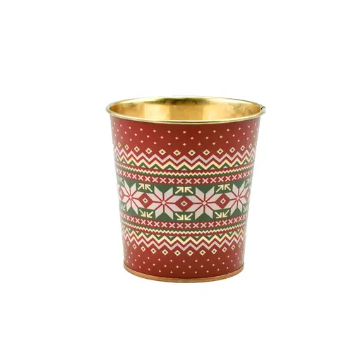 Zink Übertopf Esra rot D10cm H10cm