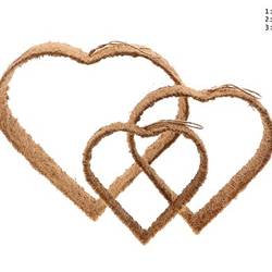 Hänger Herz Olva 3/Set natur D40cm H10cm