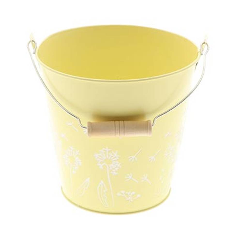 Zink Eimer Blume gelb D16cm H15cm
