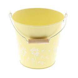 Zink Eimer Blume gelb D16cm H15cm