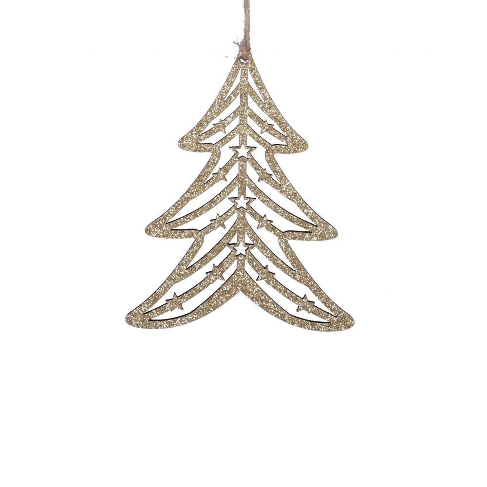 Deko Hänger Baum gold 8.5x10.5cm
