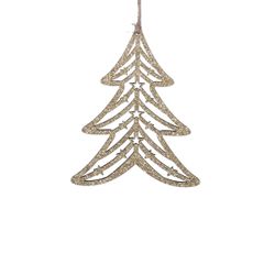 Deko Hänger Baum gold 8.5x10.5cm