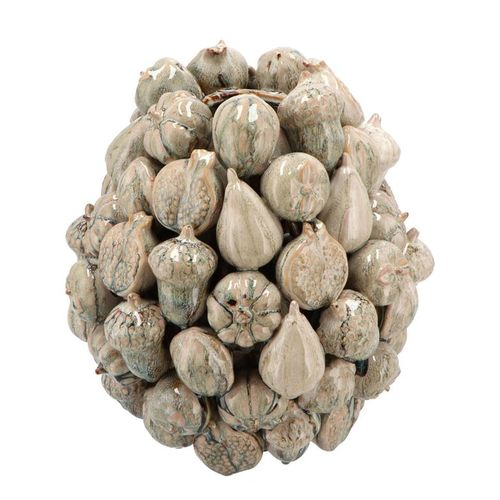Keramik Vase Wald Früchte grün D20cm H22cm