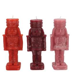 Kerze Nussknacker mix rot 04x04x12cm