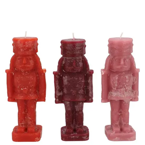 Kerze Nussknacker mix rot 04x04x12cm