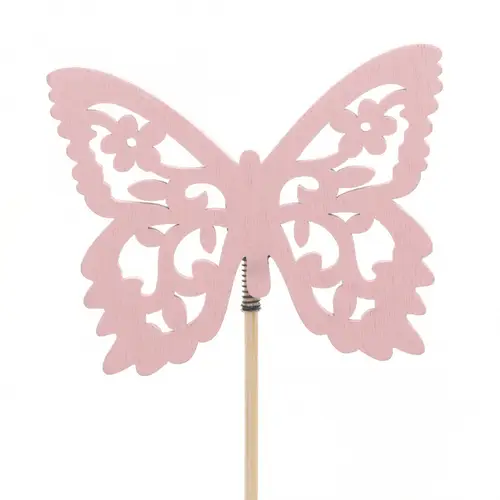 Schmetterling Anna auf Stab rosa D07.5cm L50cm