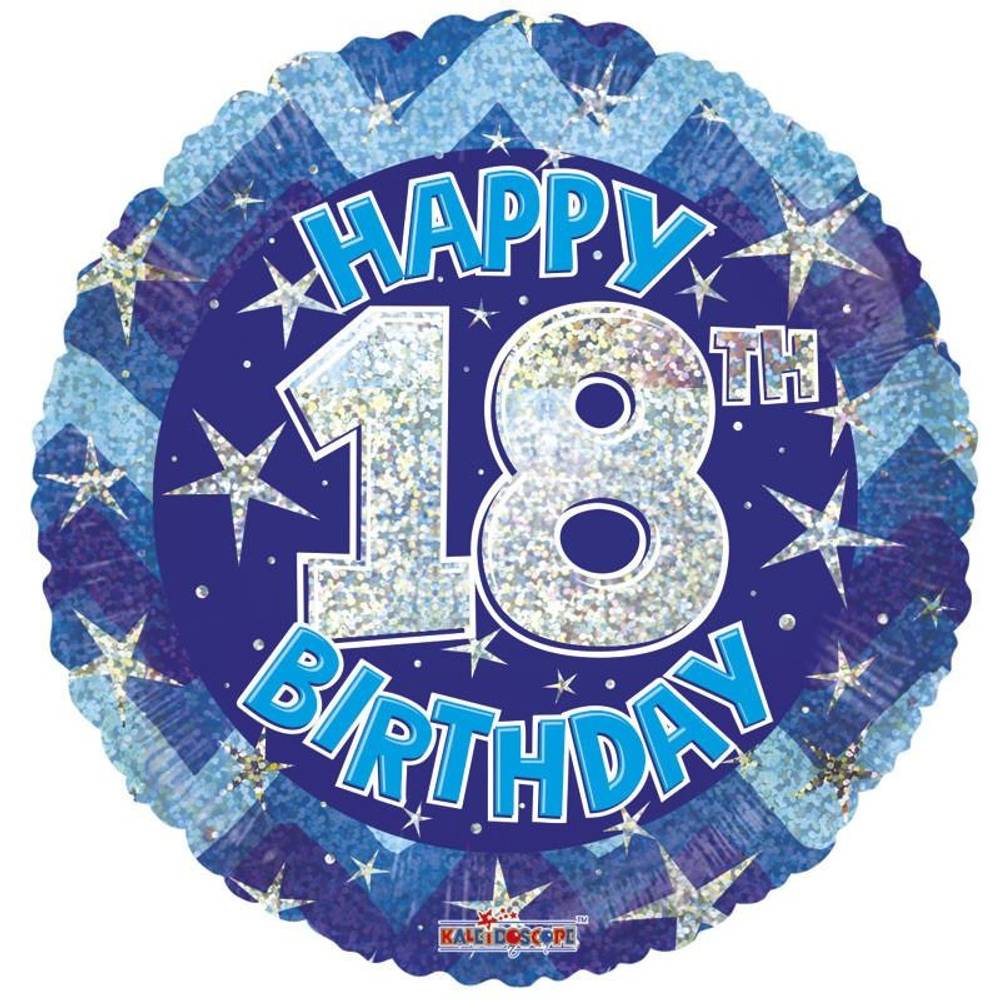 Ballon Happy 18th Birthday blau D45cm