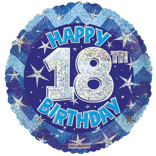 Ballon Happy 18th Birthday blau D45cm