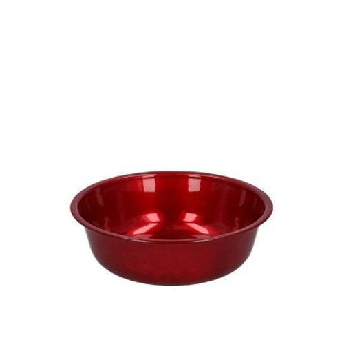 Zink Schale rot rund d24cm h6cm