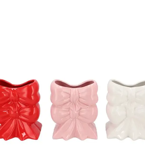 Keramik Vase Schleife mix 14x12x16cm