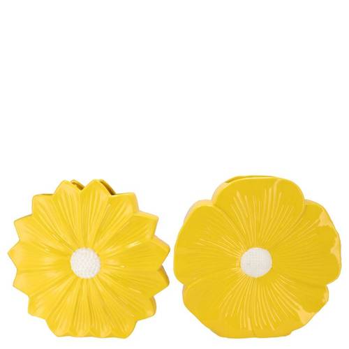Keramik Vase Daisy Bloom mix gelb 18x06x18cm