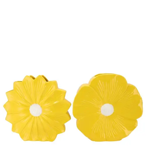 Keramik Vase Daisy Bloom mix gelb 18x06x18cm
