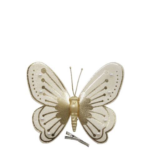 Schmetterling auf Clip gold D12cm H09.5cm