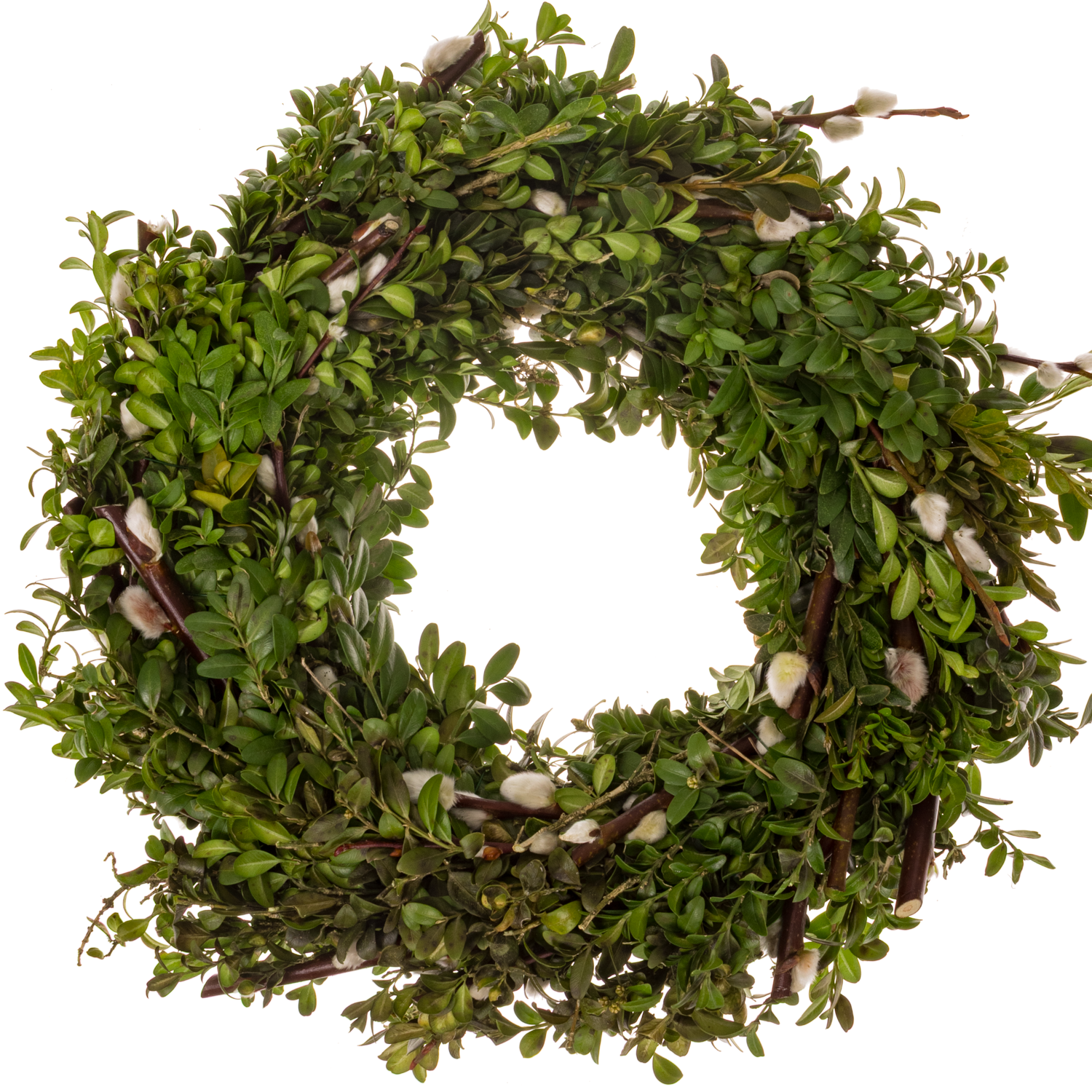 Kranz grün Buchs/Kätzchen D30cm (B09)