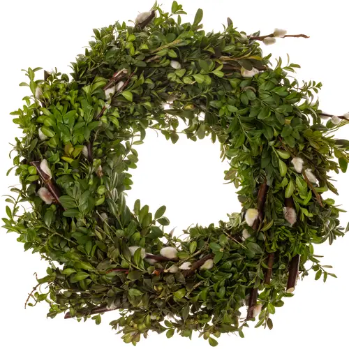 Kranz grün Buchs/Kätzchen D30cm (B09)