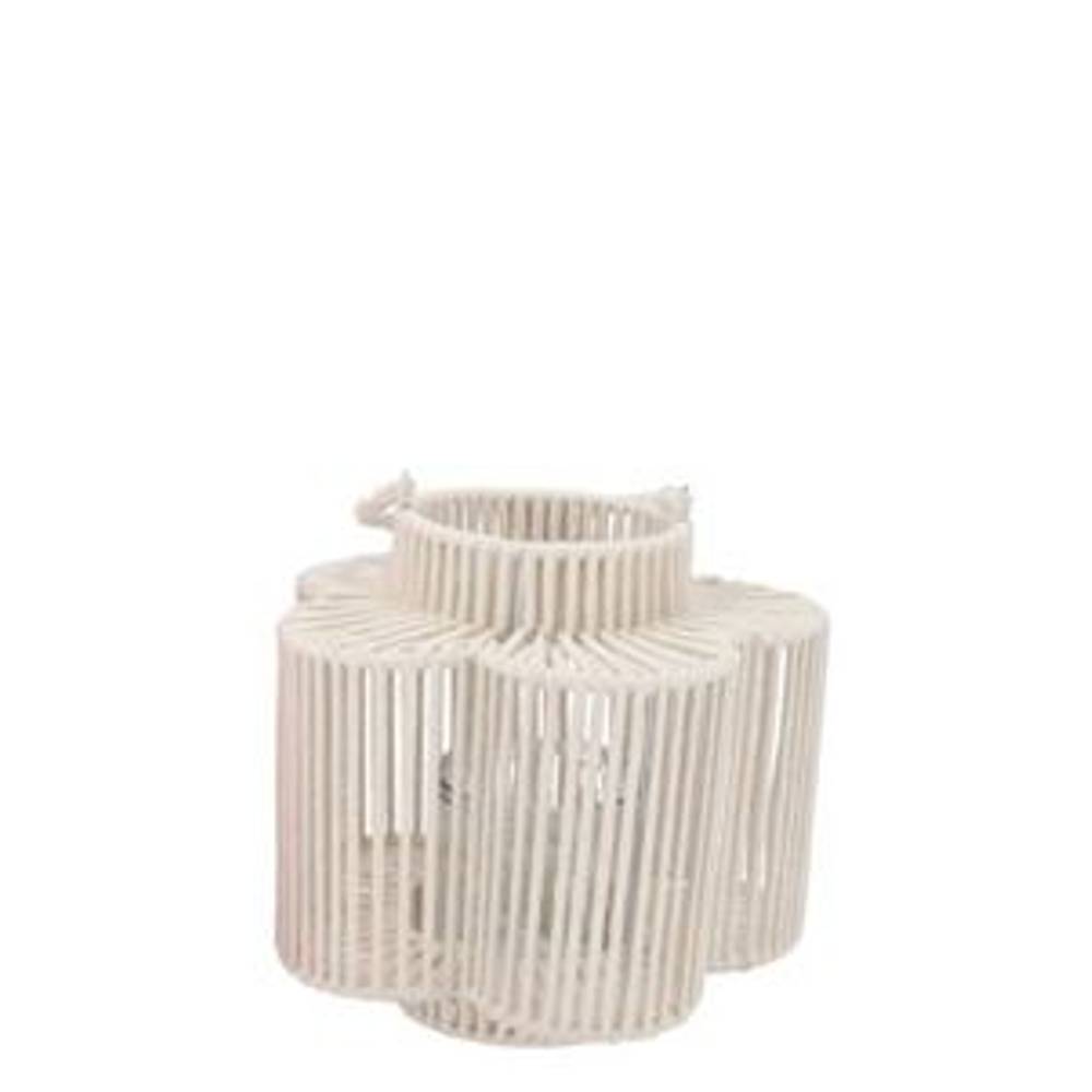 Laterne Blume Cruz weiss 12x23x24cm