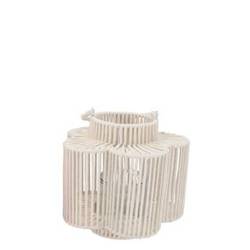 Laterne Blume Cruz weiss 12x23x24cm