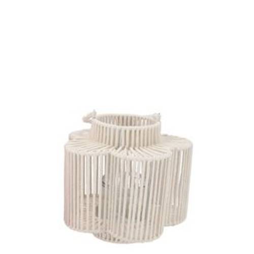 Laterne Blume Cruz weiss 12x23x24cm