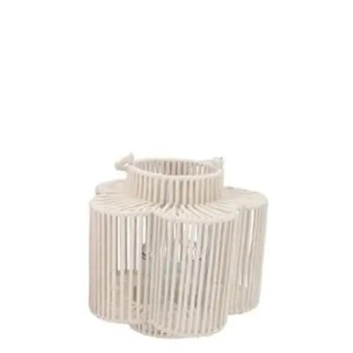 Laterne Blume Cruz weiss 12x23x24cm